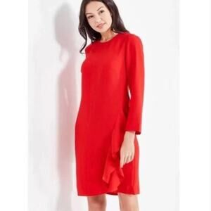 Banana Republic Red Ruffle Sheath Dress